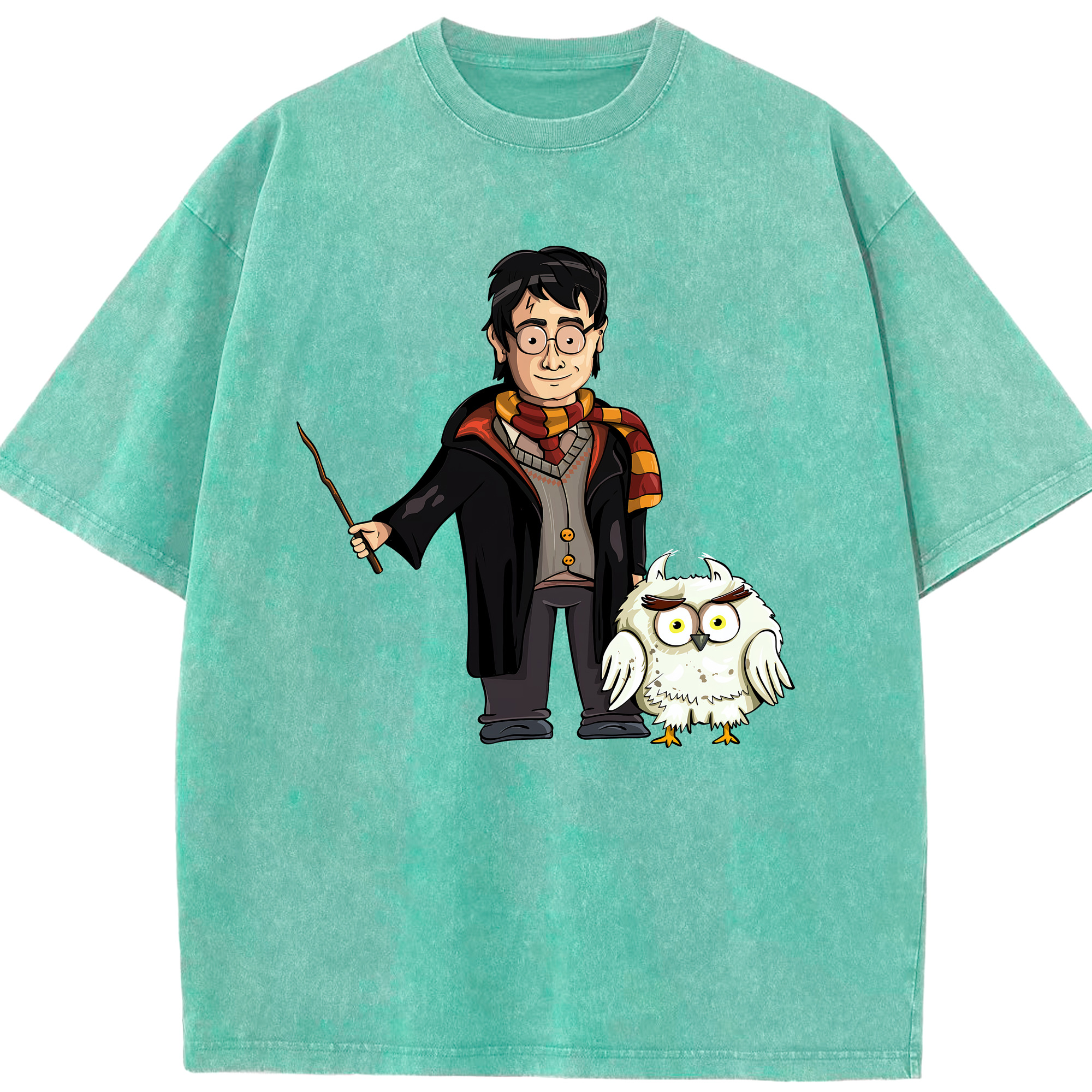 （画像用） Harry Potter ハリー・ポッターシリーズ 綿100% ヴィンテージ風 半袖Tシャツ（フロントプリント）